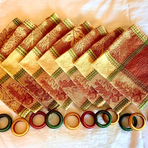 Fall leaves 🍁/holiday cotton napkins. Set of 8. - Picture 8 of 15